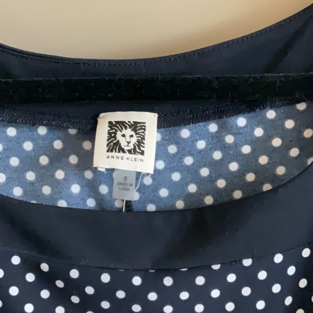 Anne Klein Polka Dot Sleeveless Dress - Picture 3 of 4